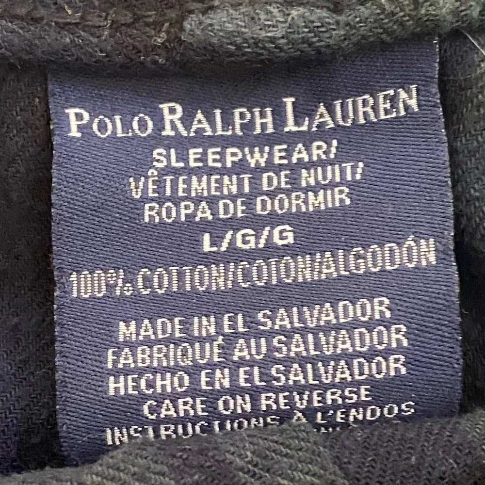 Polo‎ Ralph Lauren Men’s Sz L Green/Navy Plaid Flannel Loungewear Pant